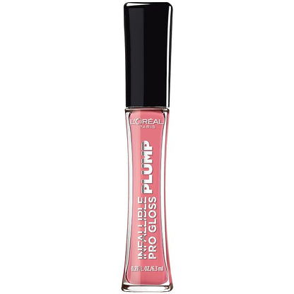 L'Oreal Paris Infallible Pro Gloss Plump Lip Gloss with Hyaluronic Acid, Long Lasting Plumping Shine, Lips Look Instantly Fuller and More Plump, Blossom, 0.21 fl. oz.
