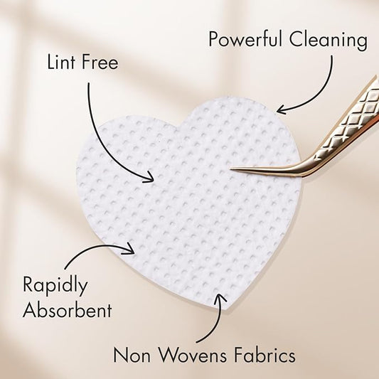 1000 PCS Eyelash Extension Glue Wipes - Lint Free, Non-Woven Fabric for Lash Extension Supplies and Nail Polish Remover (White)