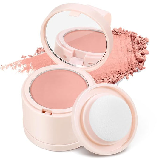 Boobeen Blush Compact for Face, Single Color Blush Powder Face Makeup, Highly Pigmented Matte Baked Makeup Pressed Blush Powder, Natural Blends Easily, with Puff