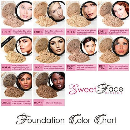PINK BISQUE FOUNDATION Sample to Bulk Sizes Mineral Makeup Matte Jar Bare Face Powder Sheer Natural Cover (20 Gram Jar)