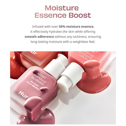 Moist Ampoule Blusher, Buildable Water-based Formula, Infused with over 50% moisture essence, no tackiness, long-lasting moisture, weightless feel (04 Lavender Flush, 20ml)