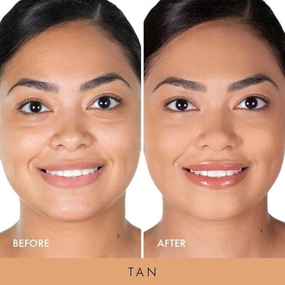 Wander Beauty Wanderlust Powder Foundation - Tan - Blurs and Evens Skin Tone - Perfects and Hydrates With Hyaluronic Acid, Aloe, Honeysuckle, & Vitamin E - Lightweight, Buildable Coverage - 0.31 oz