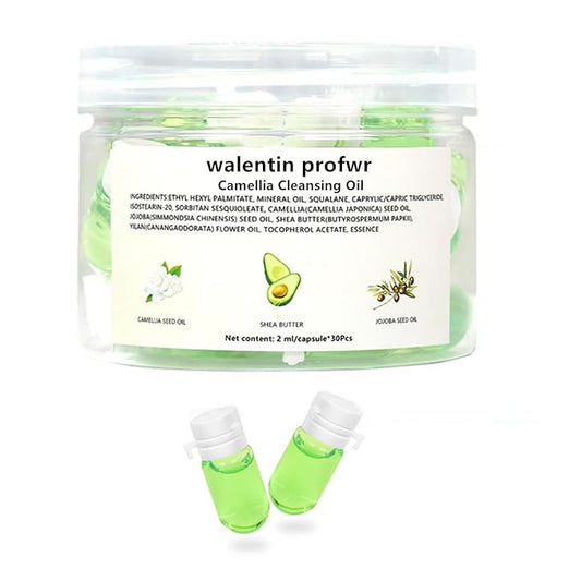 Cleansing Oil for Face, 30 Pcs Mini Moisturizing Camellia Seed Travel Size Deep Cleansing Oil, Portable Makeup Remover Oils, Gentle Cleaning Oils for All Skin Types