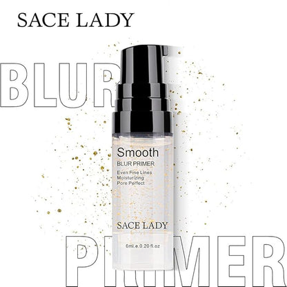 Face Makeup Primer, Big Pores Minimizer Perfect Cover, No Pore Eraser Filler, Smooth Fine Lines Wrikles, Gold Foil Infused Base Blur Primer, Long Lasting Women Makeup 0.2Fl Oz