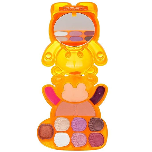 Pupa Milano Happy Bear Makeup Kit, 004 Orange, 0.39 oz - Makeup Gift Set - Makeup Palette - Blush - Eyeshadow - Highlighter - Lip Gloss - Face Makeup