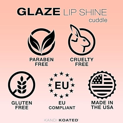 Kandi Koated Glaze Illuminating Lip Shine [Cuddle] Lip Gloss | Hydrating Lip Glaze with Paraben-Free, Cruelty-Free Formula, Sheer Color | Beauty & Makeup