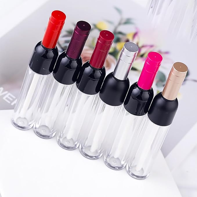 6 Pcs 5ml Clear Lip Gloss Tube With Wand Lip Glaze Tube Lip Oil Bottle Empty Liquid Lipstick Container Mini Refillable Makeup Container