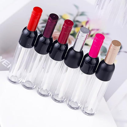 6 Pcs 5ml Clear Lip Gloss Tube With Wand Lip Glaze Tube Lip Oil Bottle Empty Liquid Lipstick Container Mini Refillable Makeup Container