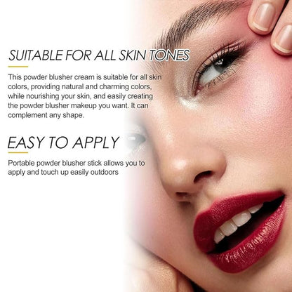 Cream Blush Stick for Cheek Tint Soft Dewy Moisturizer Face Blush Makeup Stick Blendable Color For Eyes, Lips & Cheeks (Red)