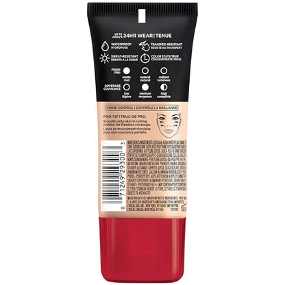L'Oreal Paris K1828700 Infallible Pro-Matte Liquid Longwear Foundation Makeup, 102 Shell Beige, 1 Fl; Oz.
