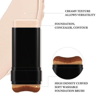 Matte Foundation Stick Makeup, Full Coverage Foundation Stick, Long Lasting, Concealer And Contour With Built In Applicator