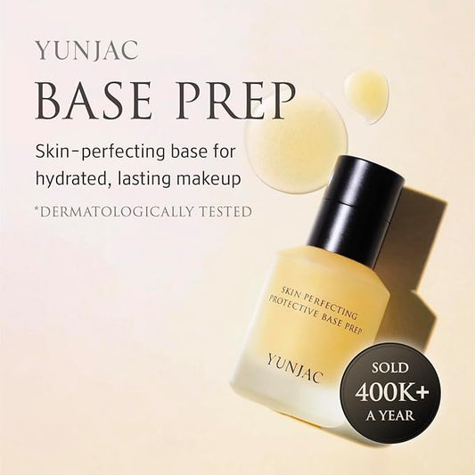 Skin Perfecting Protective Base Prep (1.35 fl oz) - Grip Primer, Skin Perfecting Korean Makeup Base. Silicone Free Serum texture Base for Glowing and Long-Lasting Makeup