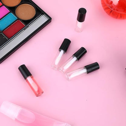 Mini Lip Gloss Tubes, 100 Pcs Refillable Lip Balm Bottle Transparent Empty Containers Travel Personal Cosmetic Inserts Cosmetic Tools Mini Lipstick Containers for Women DIY Makeup
