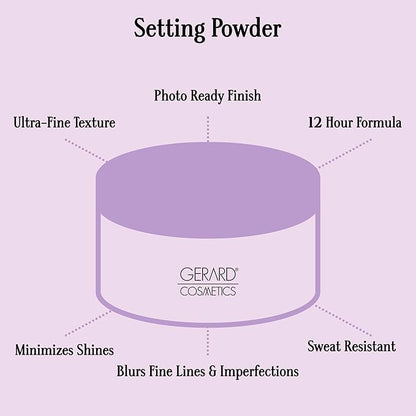 Slay the Bake Blurring Powder by Gerard Cosmetics (Purple), Purple Setting Powder to Blur, Set, and Brighten, Mature Skin Friendly, Talc Free, Cruelty Free, Vegan (0.28 oz)