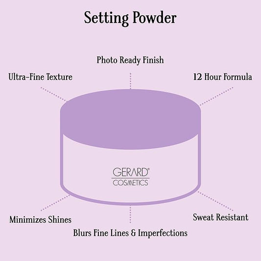 Slay the Bake Blurring Powder by Gerard Cosmetics (Purple), Purple Setting Powder to Blur, Set, and Brighten, Mature Skin Friendly, Talc Free, Cruelty Free, Vegan (0.28 oz)