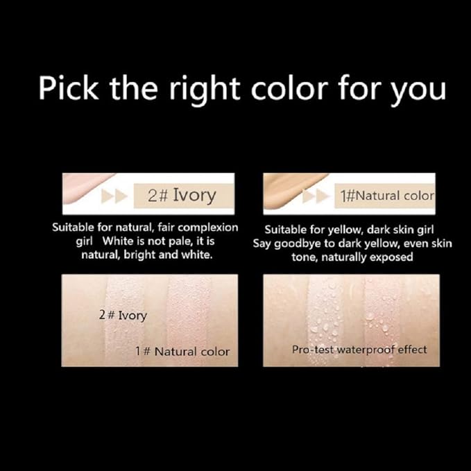 Mushroom Head Air Cushion BB Cream, SuperThiner Concealer Lasting Nude Makeup Moisturizing Brightening Pigment CC Liquid Foundation, Even Skin Tone Makeup Base Primer (Ivory)