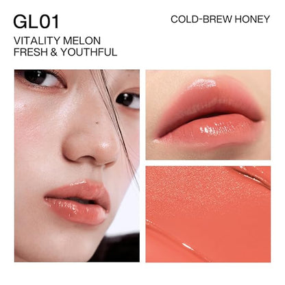 INTO YOU Glow Balm-in Lipstick, Sheer and Hydrating Tinted Lip Stain, Bare-skin Feel and Mirror-like Finish with Long Lasting Lightweight Texture(GL01)