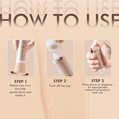 YOUNG VISION Water-Based Liquid Foundation – Full Coverage, Lightweight Makeup for Oily and Combination Skin, Natural Matte Finish, Waterproof and Sweat-Resistant,1.35 fl oz