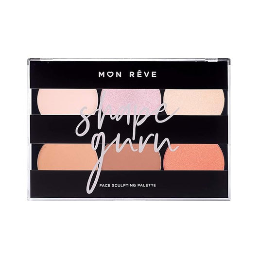 Mon Reve Shape Guru - 3-in-1 Face Sculpting Palette with Highlighter, Contour & Blush - Parabens-Free Vegan Mineral Makeup Kit for Light & Dark (01 Light)