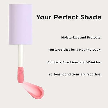 Côte Beauty The Necessity Peptide Lip Shine in Lyla - Plumping Coral Lip Gloss with Hyaluronic Acid, Shea Butter & Jojoba Oil - Non-Sticky, Long-Lasting Hydrating Formula