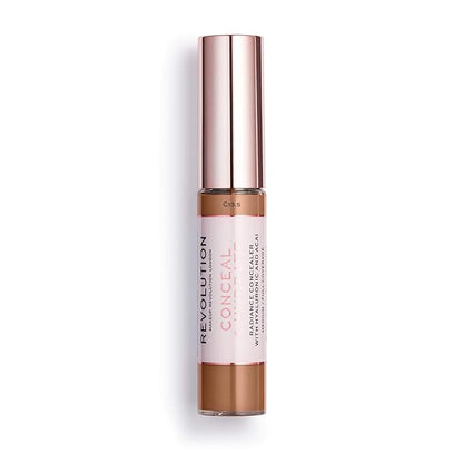 Makeup Revolution Conceal and Hydrate Concealer, Full Coverage & Matte Finish, C14.7 for Dark Skin Tones, Vegan & Cruelty-Free, 0.7 Fl Oz