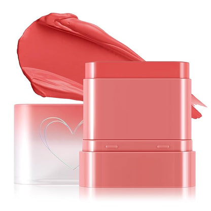 Boobeen Cream Blush for Cheeks, Multi-Use Makeup Blush Stick Waterproof Long Lasting Rouge Stick for Eyes Lips and Cheek, Soft Thin Blush Stick for Flushed and Dewy Look