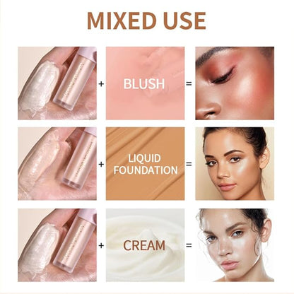 Mysense Liquid Highlighter Makeup, Natural Glow Face Highlighter Stick, Silky Smooth Light Liquid Luminizer, Long Lasting Shimmering Face Illuminator Make up, #02 Starlight