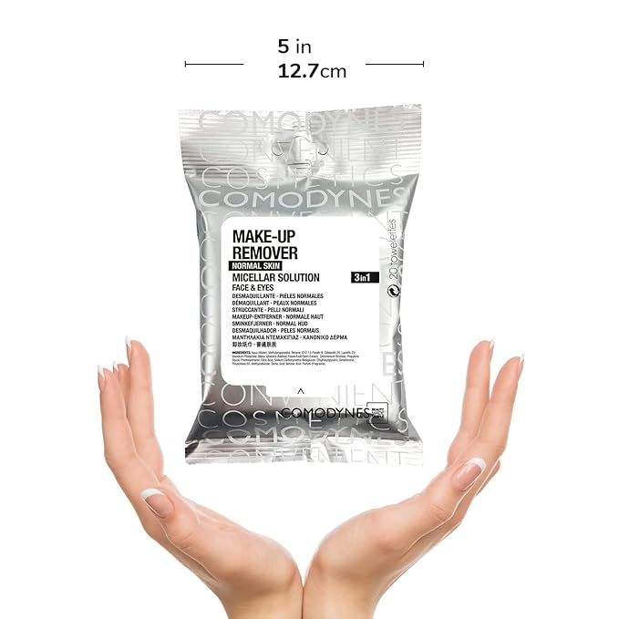 COMODYNES Makeup Remover Wipes Normal Skin 20 Units - Micellar Water - Helps Leave The Skin Of The Face Clean