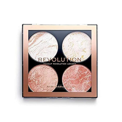 Makeup Revolution Cheek Kit, Take A Breather: 12 Shimmery Pink & Beige Cheek Shades in a Compact Palette