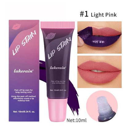 3 Colors Peel Off Lip Stain Detachable Lip Liner Set Long Lasting Lip Stain Peel Off Waterproof Non-sticky Matte Nude Lip Gloss Highly Pigmented Tattoo Lip Tint Stain Color (Multicolor, 3PCS)