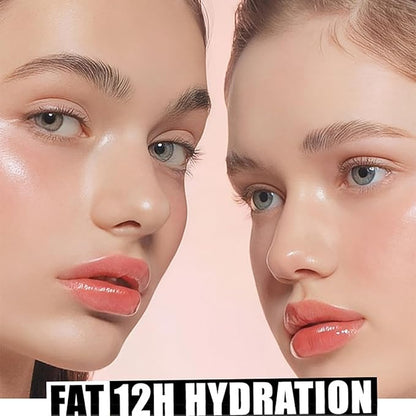 4 Colors Lip Oil Lip Glaze, Big Brush Head Hydrating Lip Glow Oil, Transparent Toot Tinted Nourishing Long Lasting Repairing Lightening Lip Lines (Set B)