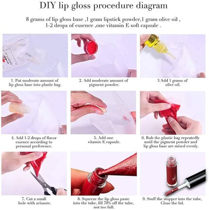 Lip Gloss Base, DIY Lip Gloss Moisturizing, Non-Sticky, Vegan Lip Makeup Oil(1Pack 50ML+3 Packs 20ML)