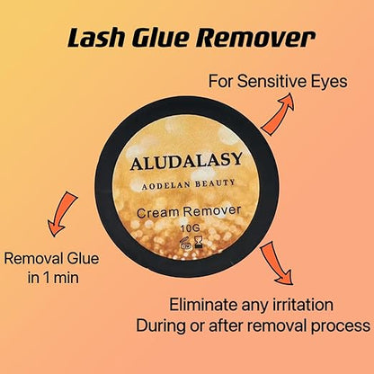 Cream Eyelash Extension Remover 10g Low Irritation for Sensitive Skin, Eyelash Glue Remover Removal Fast Dissolution Lash Tech Supplies for Professional and Salon Use Only (Peach)