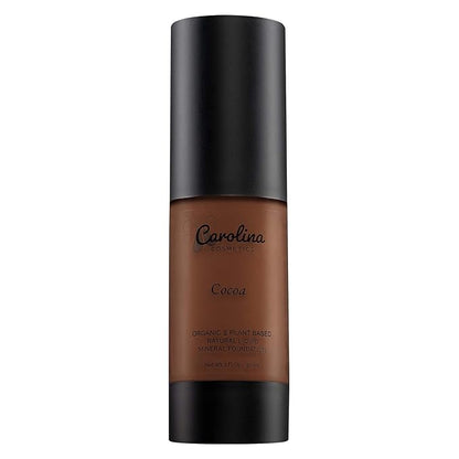 Foundation in Cocoa Shade Plant-Based - Hydrating, Pore-Minimizing & Buildable Coverage - Vegan, Non-GMO, Paraben-Free - 1oz