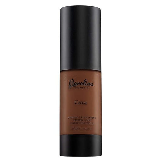 Foundation in Cocoa Shade Plant-Based - Hydrating, Pore-Minimizing & Buildable Coverage - Vegan, Non-GMO, Paraben-Free - 1oz