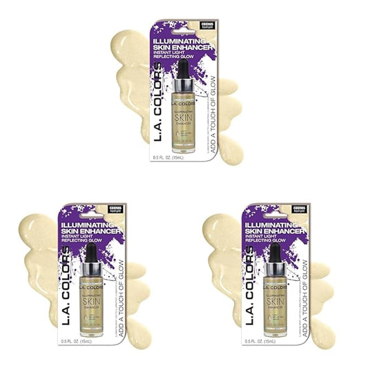 L.A. COLORS Illuminating Skin Enhancer, Liquid Gold - Carded CBID985 (Pack of 3)