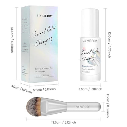 Color Change Liquid Foundation, Radiant Light White Makeup Foundation with SPF 15/PA++, Infused Vitamins E,Purslane,Paeonia,Opuntia Extracts,Champagne-Neutral Fair, 1 Fl Oz