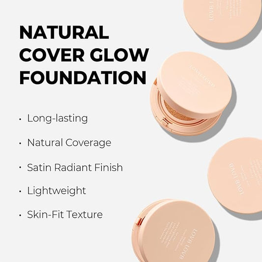 Cushion Foundation 0.42 Oz (21N Light Beige) + System Fitting Puff 5EA | Long-Lasting Buildable Coverage | Korean Cushion Makeup | Face Makeup Tool for Liquid Foundation
