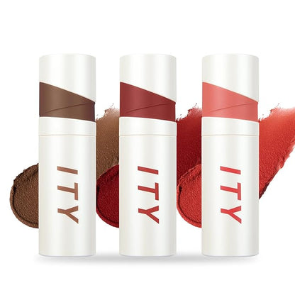 ITY Velvet Matte Finish Lip Stain-Mousse Textured Lip Clay, Red Shade, Conceals Lip Lines, Rich Pigment Lip Tint Lipsticks,4g (0.14 oz). (Classic 3-Pack Vibrant)
