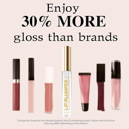 Lip Plumper Gloss, Clear Plumping Lip Gloss for Visibly Hydrated, Volumized Lips with Nourishing Ingredients to Smooth Lip Wrinkles.