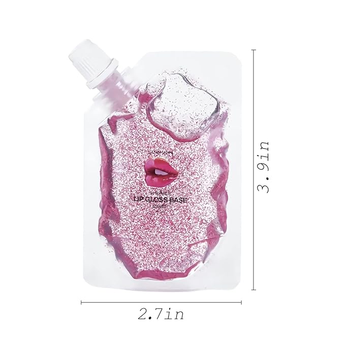 4 Color Glitter Lip Gloss Base Kit, Moisturize Lip Gloss Base Oil Material Lip Makeup Primers for DIY Handmade Making Lip Balms and Lipgloss Set(4 Pack x 20ML)