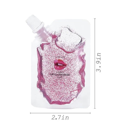 4 Color Glitter Lip Gloss Base Kit, Moisturize Lip Gloss Base Oil Material Lip Makeup Primers for DIY Handmade Making Lip Balms and Lipgloss Set(4 Pack x 20ML)