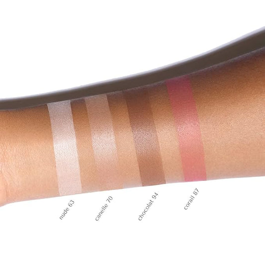CHADO Monts & Merveilles Refillable Sculpting Palette | Bronzer, Blush, Contour, & Highlighter Pressed Powder Palette | Matte Setting Powder | 5 in 1 Face and Cheek Powders | Cruelty Free (Medium to Tan Skin)