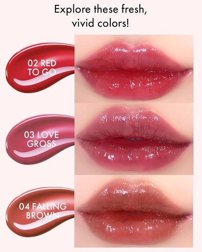 VIDIVICI Millennial Tint Glit - Transfer Proof Moisture Korean Lip Tint with Long-Lasting Color, Lightweight Water Jelly Texture, Hydrating & Smudge-Free Lip Stain, 0.13oz (03 LOVE GROSE)