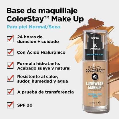 Revlon Colorstay SPF 20 Makeup Foundation for Normal/Dry Skin, True Beige, 1 Ounce