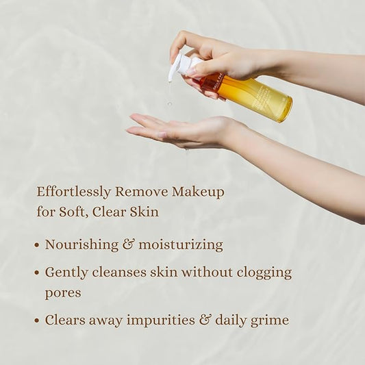 GELLÉ FRÈRES Facial Cleansing Oil, Makeup Remover, Residue Free & Gentle, for Pores, for All Skin Types, 5.2 fl oz