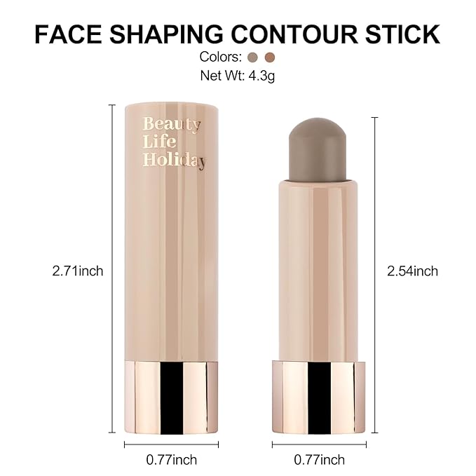 Erinde 2PCS Cool Toned Contour Stick, Natural Cream Contour Bronzer Stick, Blendable & Smooth Matte Bronzer, Waterproof & Long Lasting Face Shaping Contouring Makeup, Travel Size, 01 Gray Brown
