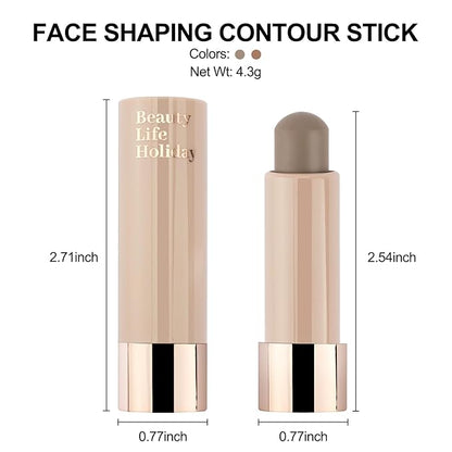 Erinde 2PCS Cool Toned Contour Stick, Natural Cream Contour Bronzer Stick, Blendable & Smooth Matte Bronzer, Waterproof & Long Lasting Face Shaping Contouring Makeup, Travel Size, 01 Gray Brown