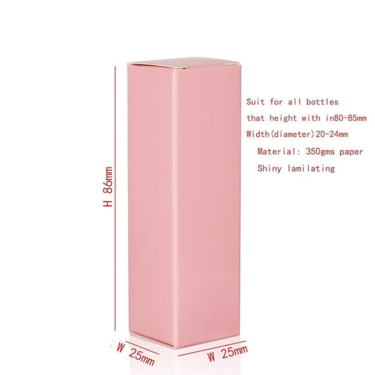 25pcs 25 * 25 * 86mm Craft paper box for lip gloss 350gms lipstick packing box for lipgloss tubes(pink paper box 25pcs) (Pink)