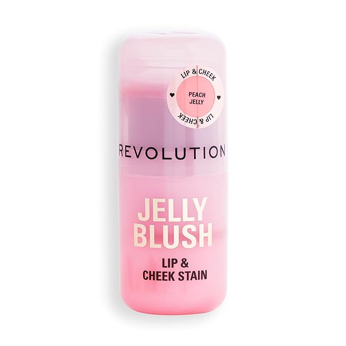 Revolution, Jelly Blush Stick Lip & Cheek Stain, Long-Lasting & Buildable with Hyaluronic Acid & Aloe, Vegan & Cruelty-Free, Peach Orange